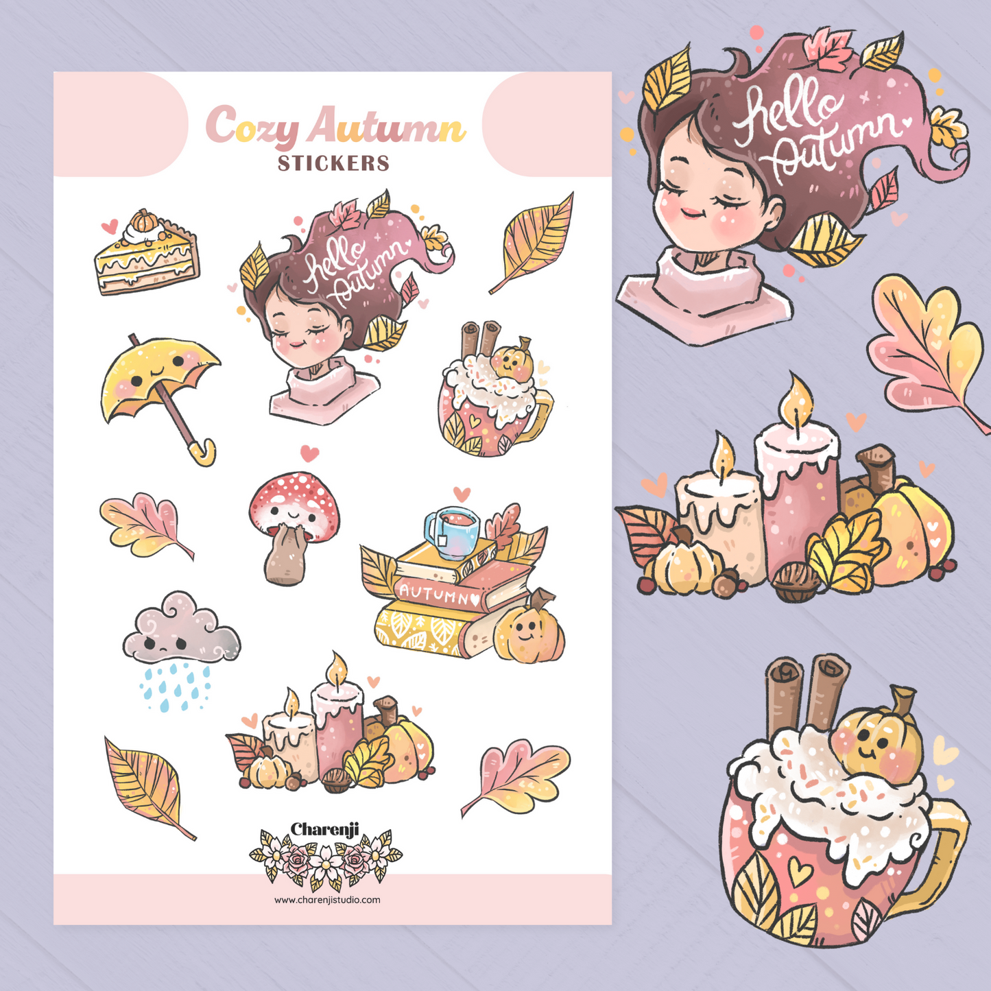 Cozy Autumn Sticker Sheets – Cute Fall-Inspired Designs for Journals & Crafts! Transparent stickers