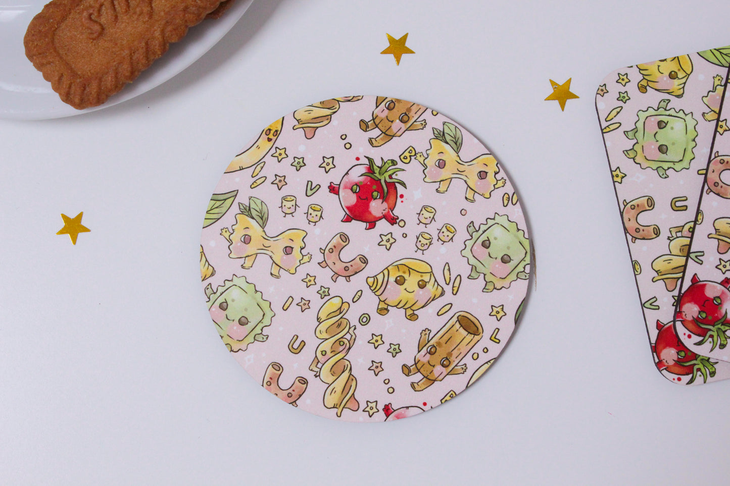 Pastastic Coasters - Pasta Party Drink Coaster Set | Cute Italian Food Gift | Fun Kitchen Decor | Kids Birthday Pasta Party