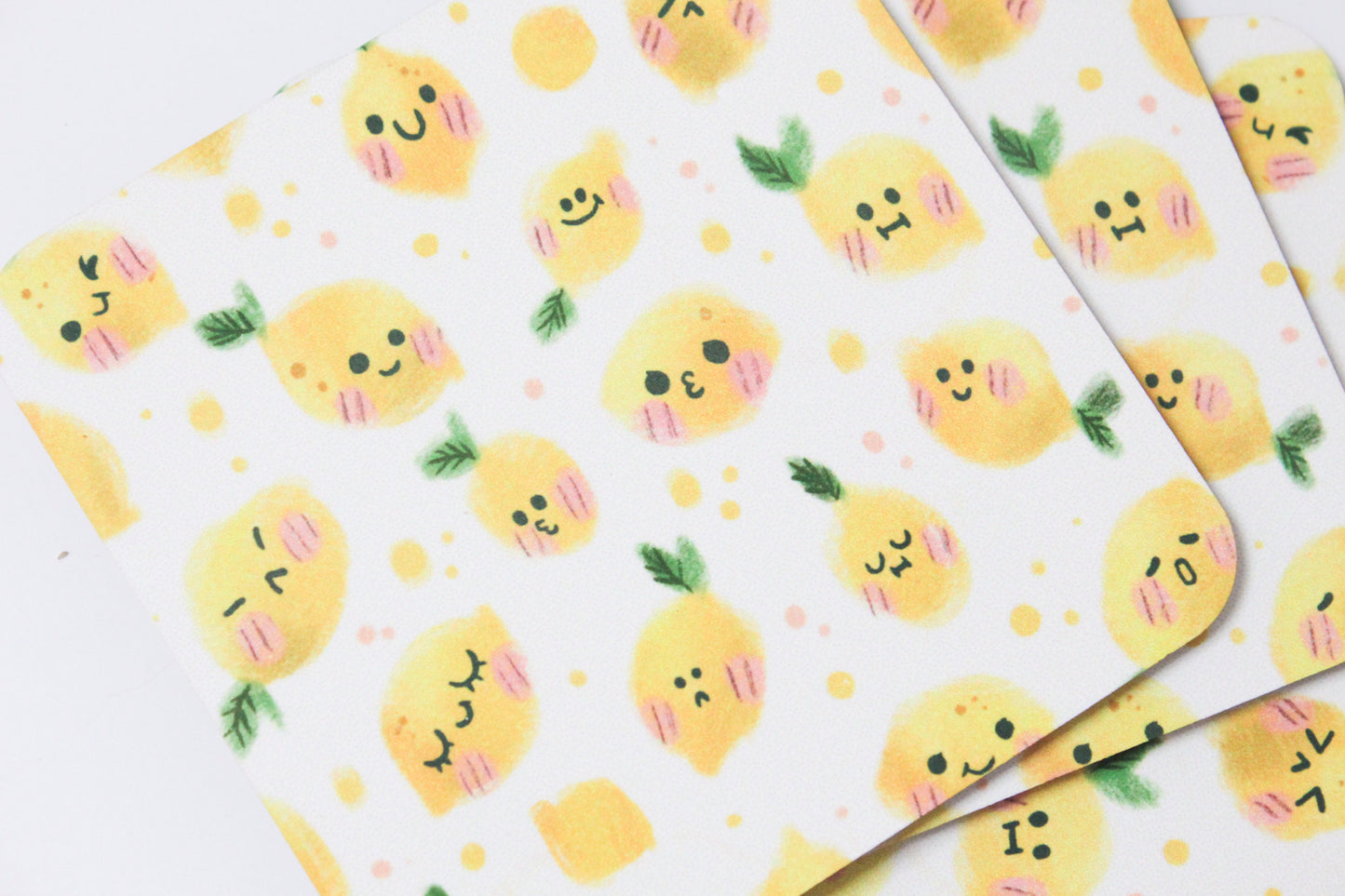 Lemon Coasters β Cute Citrus Drink Coaster Set - Summer Kitchen Decor - Housewarming Gift - Fresh Lemon Party Favors