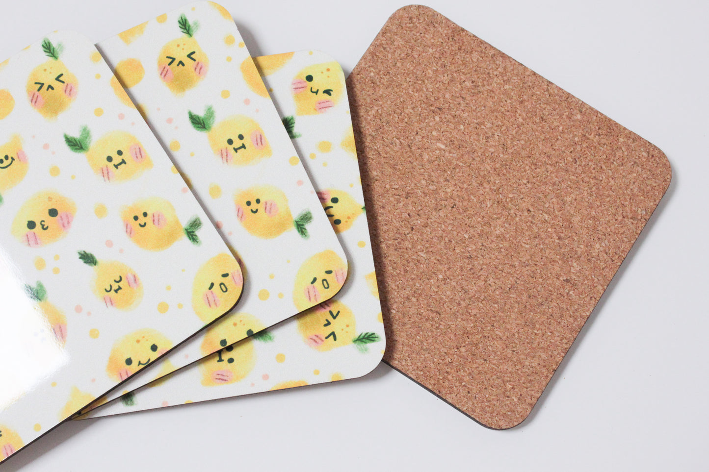 Lemon Coasters β Cute Citrus Drink Coaster Set - Summer Kitchen Decor - Housewarming Gift - Fresh Lemon Party Favors