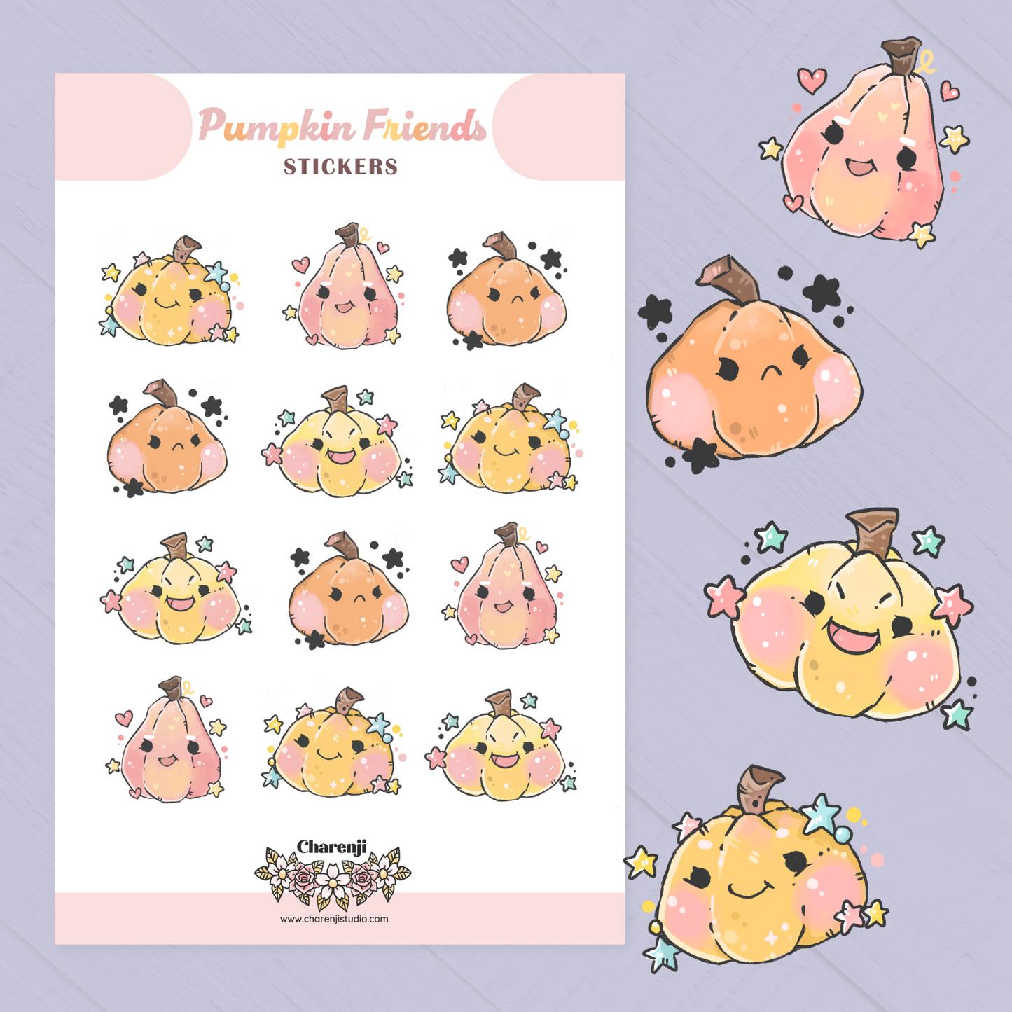 Autumn Pumpkin Stickers – Cozy & Cute Fall Vibes - transparent stickers