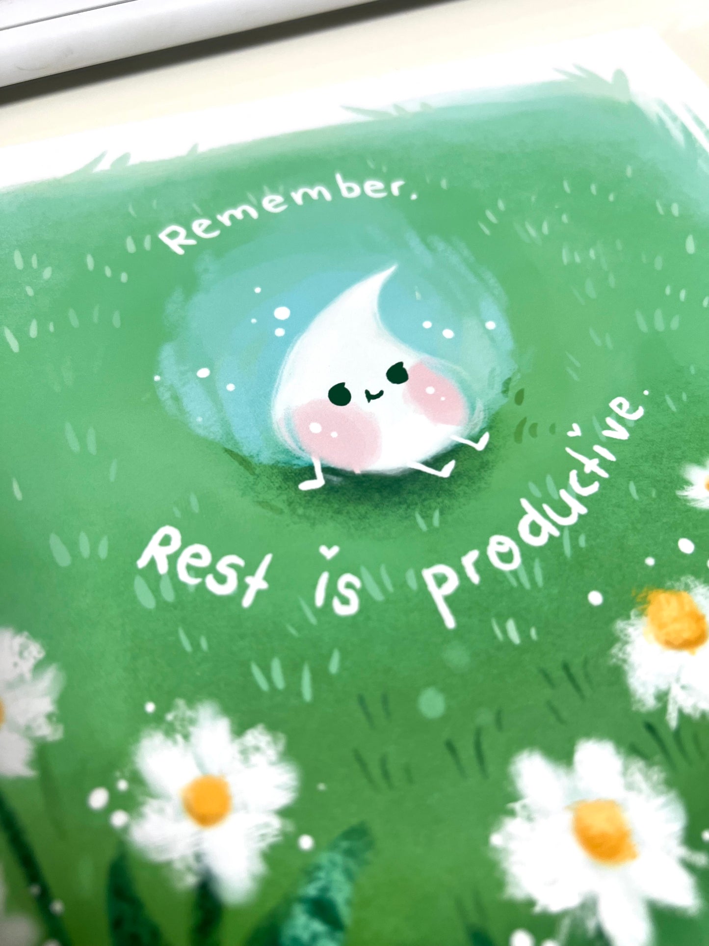 Rest is productive - 21 x 26 cm - Children’s Book Illustration – Little Soul taking a break