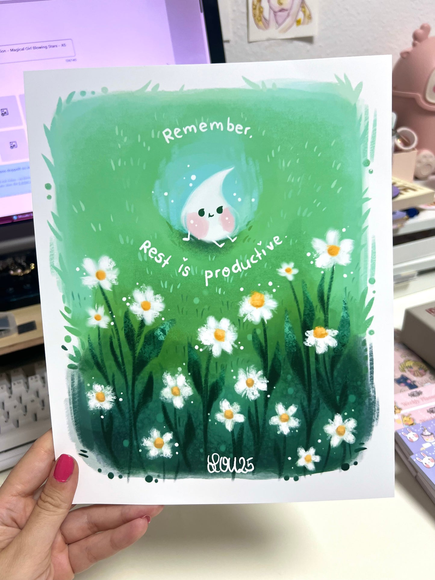Rest is productive - 21 x 26 cm - Children’s Book Illustration – Little Soul taking a break