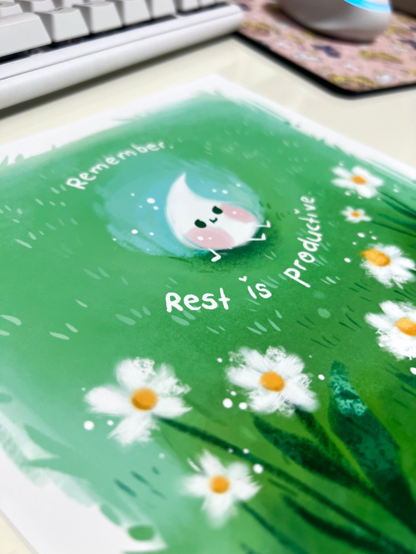 Rest is productive - 21 x 26 cm - Children’s Book Illustration – Little Soul taking a break
