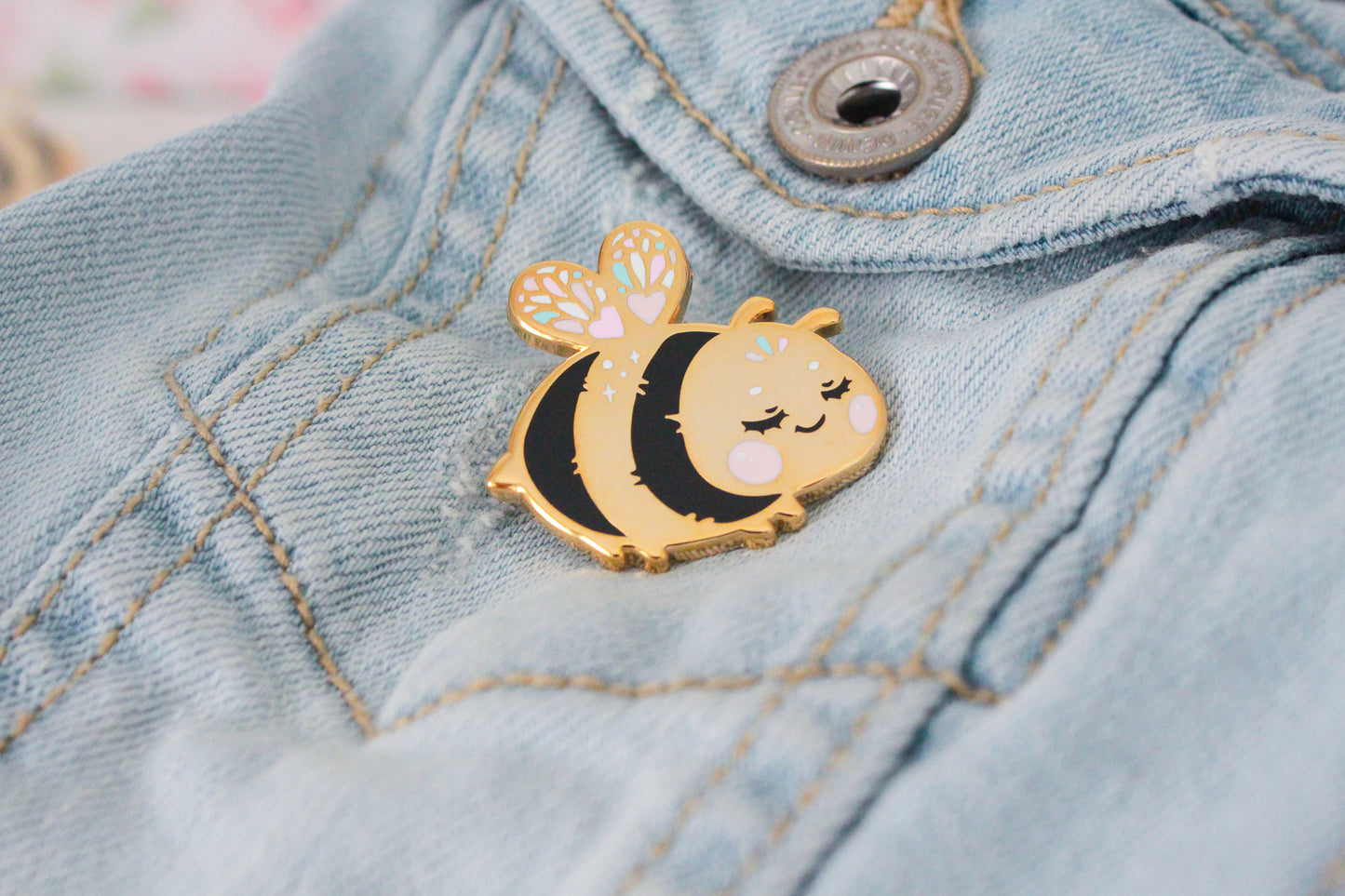 Adorable bee "Beelinda" enamel pin - bee-lieve in yourself