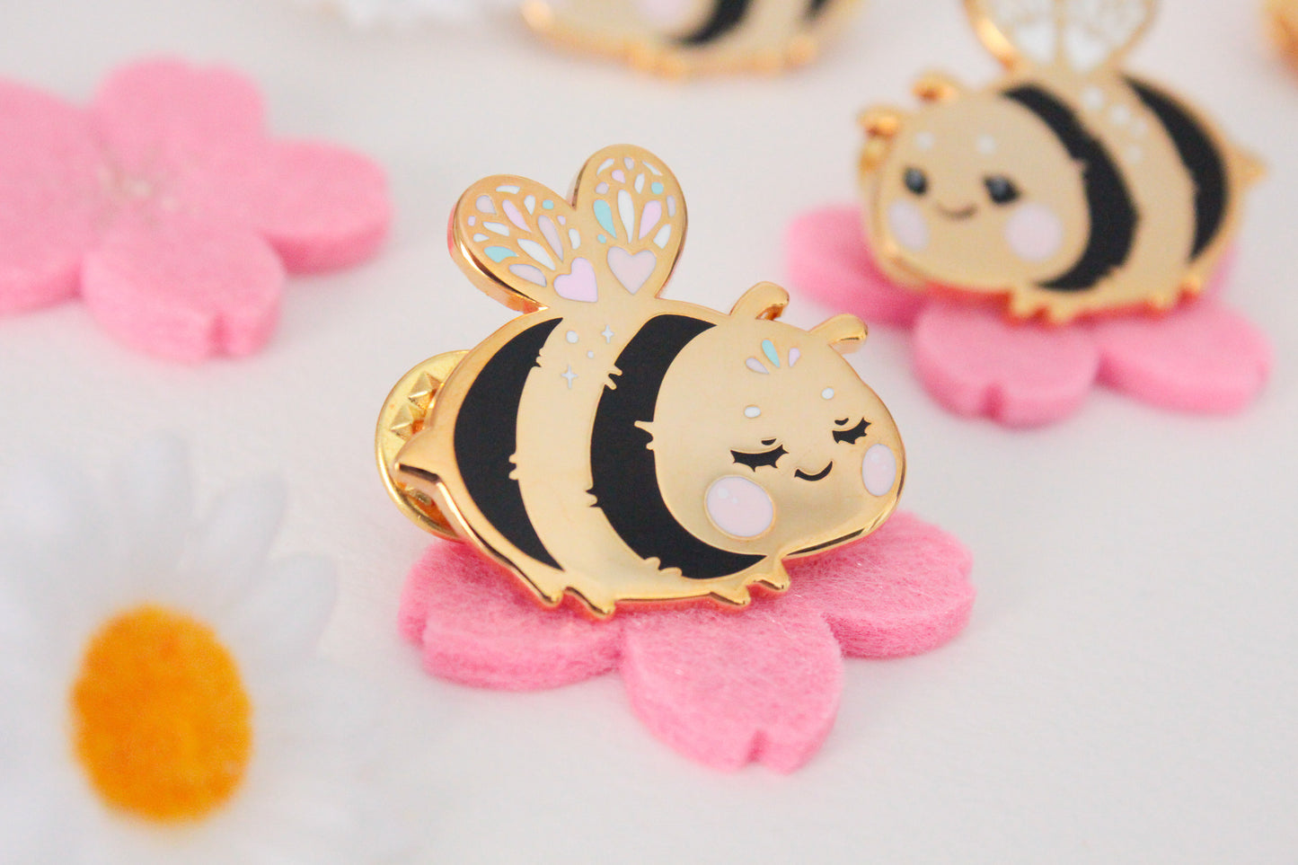 Adorable bee "Beelinda" enamel pin - bee-lieve in yourself