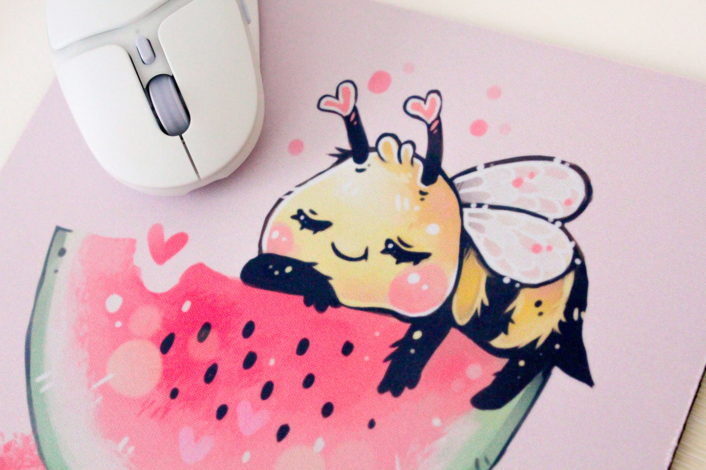 Bee-Inspired Melon Slice Mousepad: Adorable Desk Accessory