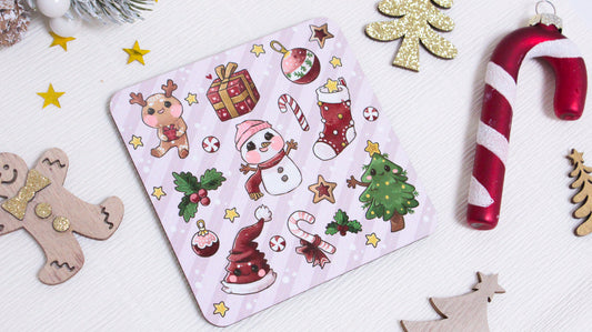 Jingle All the Way with this Adorable Christmas Coaster: Perfect for Festive Cheer