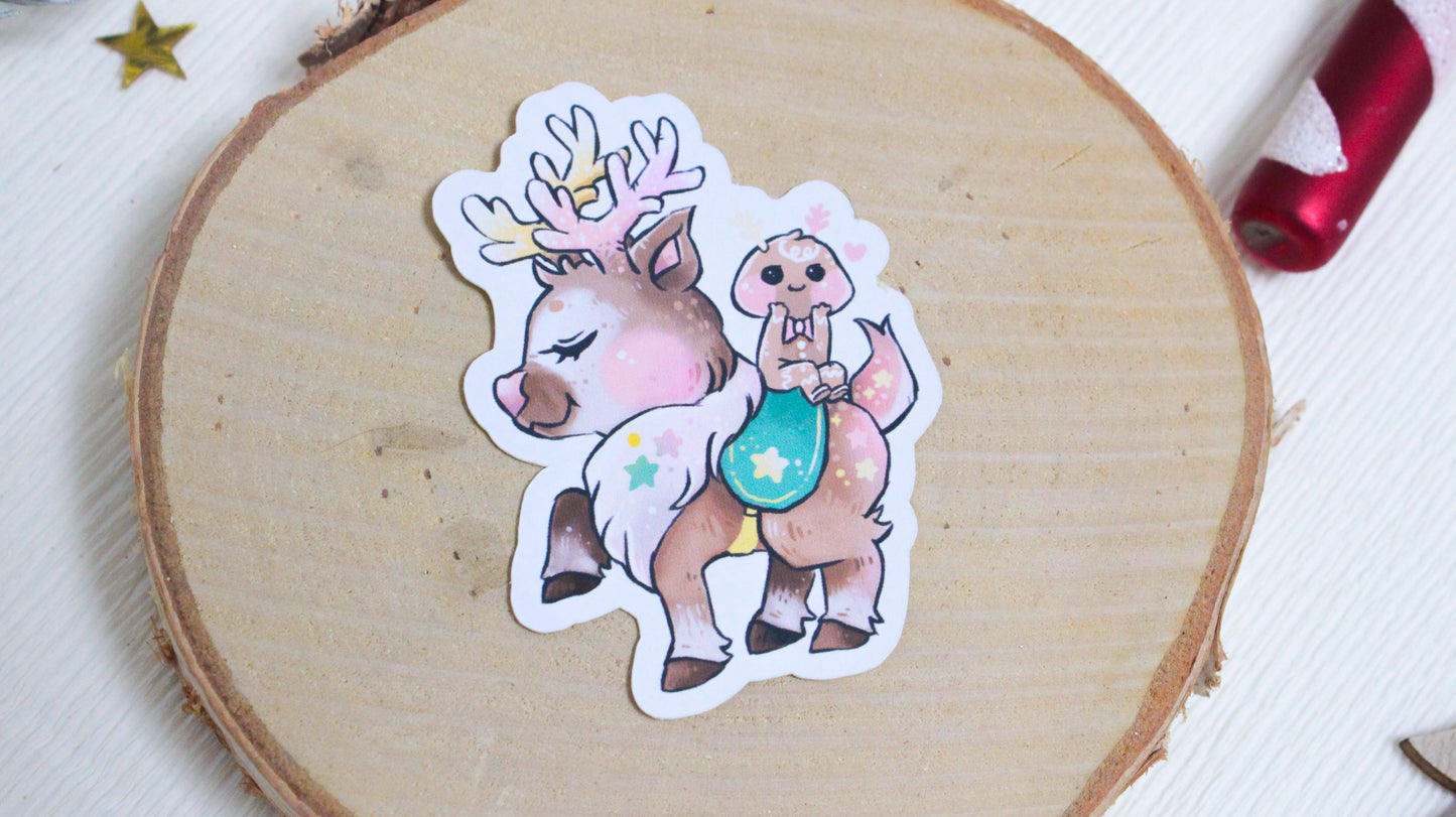 Christmas Stickers Bisco and Tino - Reindeer and Gingerbread Friends