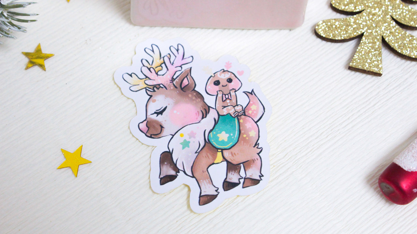 Christmas Stickers Bisco and Tino - Reindeer and Gingerbread Friends