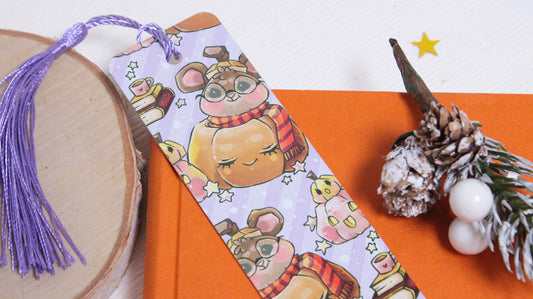 Pumpkin Mouse Metal Bookmark - Booklover Mouse and His Pumpkin Friends