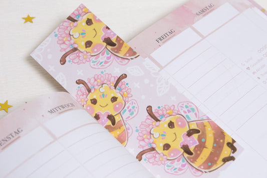 Paper Bookmark "Bee Love" - Cute Bumblebee Bookmark for Booklovers