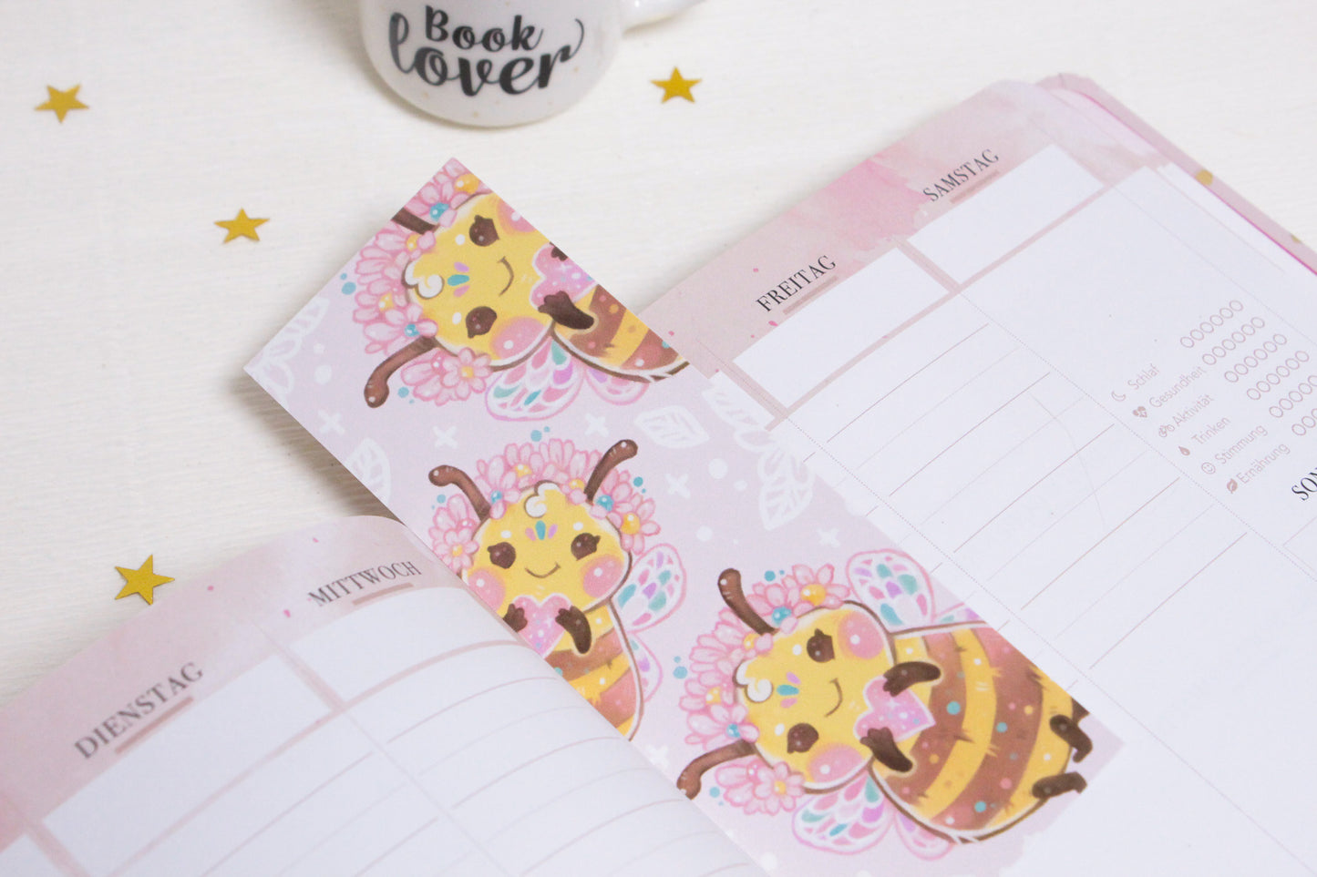 Paper Bookmark "Bee Love" - Cute Bumblebee Bookmark for Booklovers