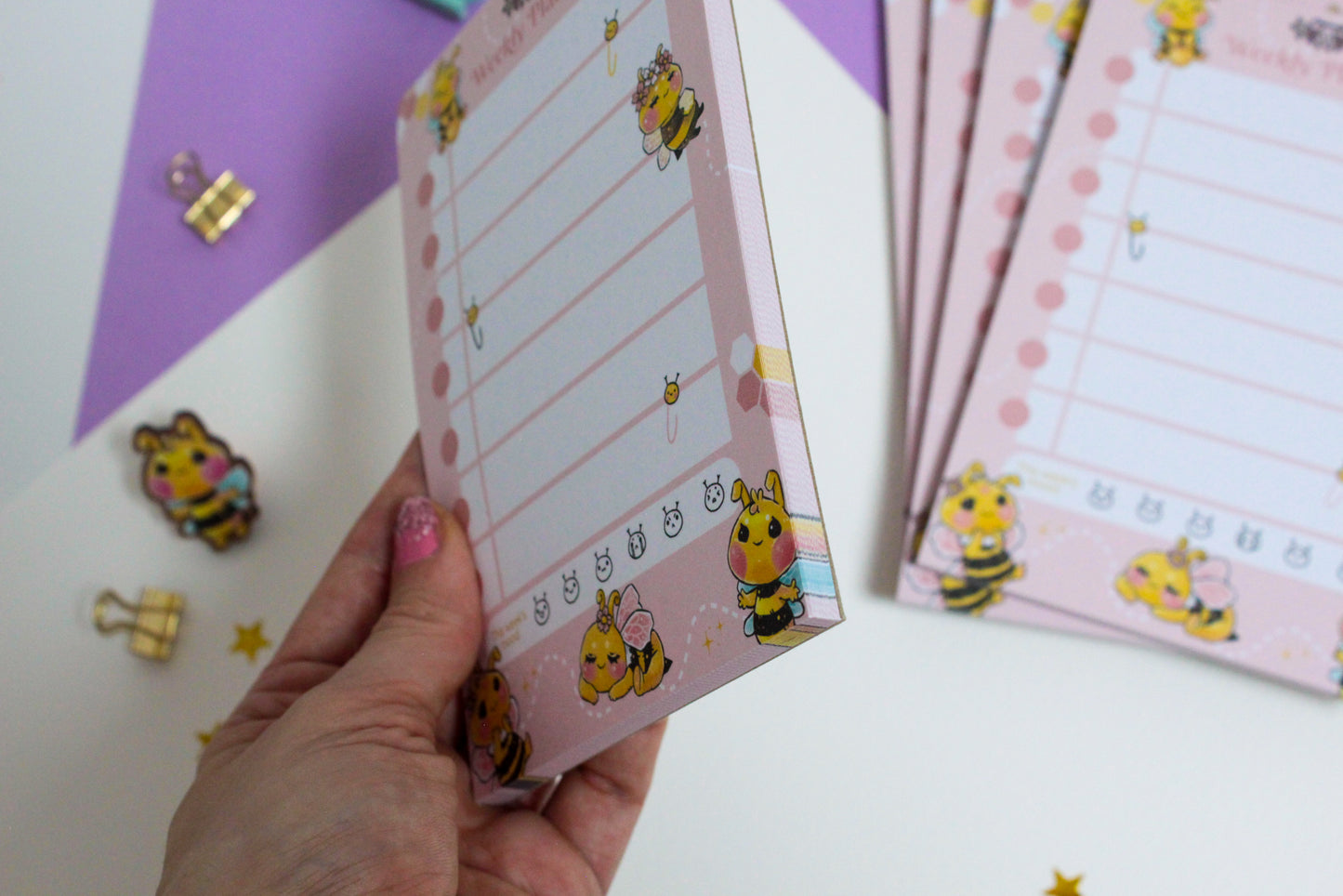 Bee friends - Weekly Planner - A6 Notepad - 50 sheets-  Stay Organized