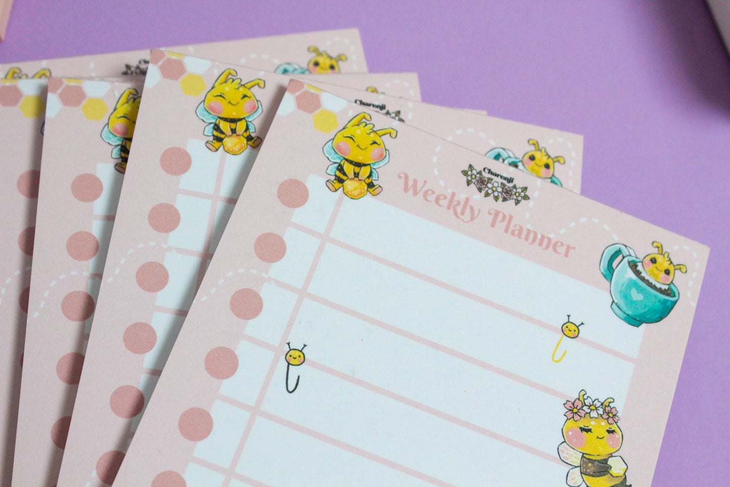 Bee friends - Weekly Planner - A6 Notepad - 50 sheets-  Stay Organized