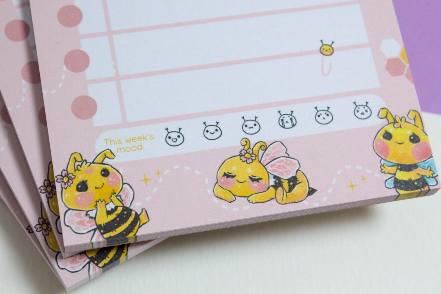 Bee friends - Weekly Planner - A6 Notepad - 50 sheets-  Stay Organized