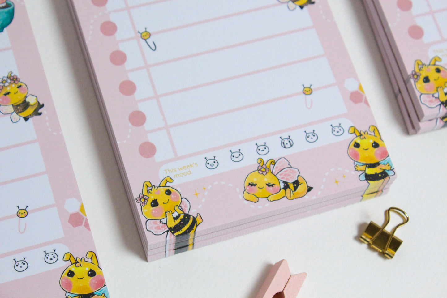 Bee friends - Weekly Planner - A6 Notepad - 50 sheets-  Stay Organized