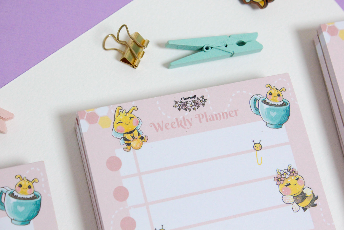 Bee friends - Weekly Planner - A6 Notepad - 50 sheets-  Stay Organized