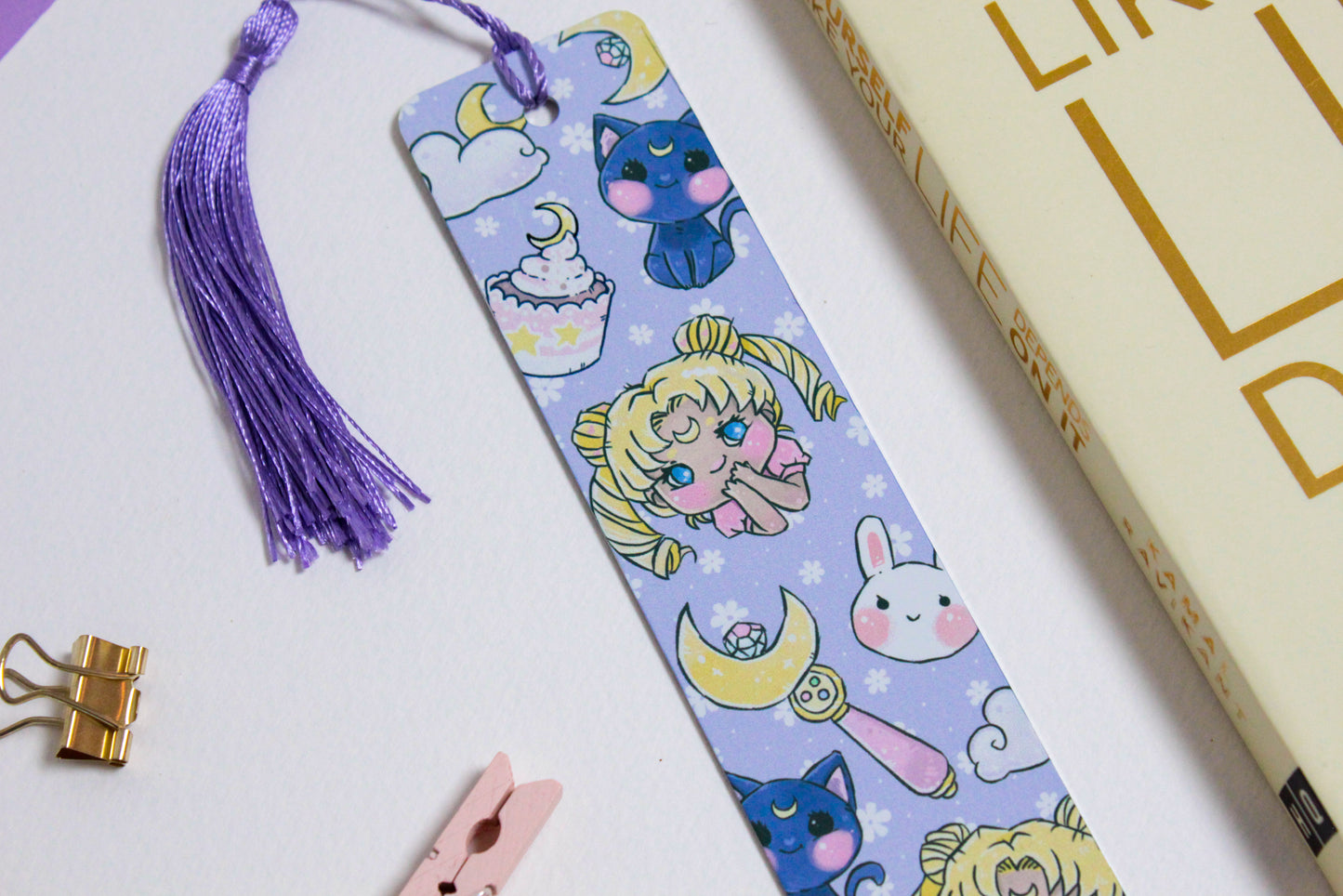 Magical Girl Metal Bookmark with Tassel - Long-lasting Bookmark - Hand-made