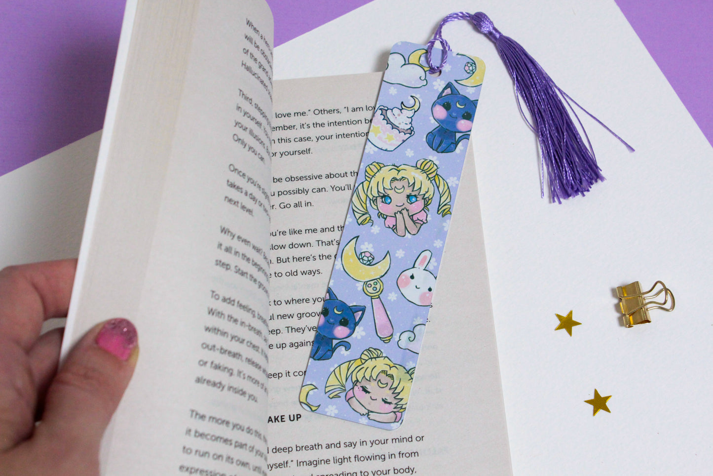 Magical Girl Metal Bookmark with Tassel - Long-lasting Bookmark - Hand-made