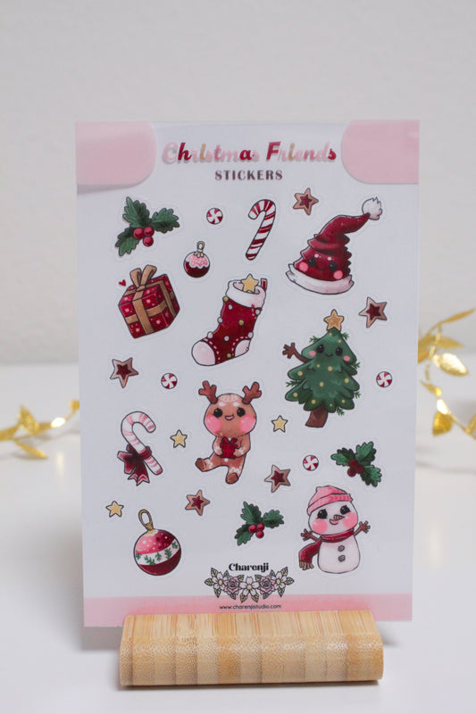 Festive Christmas Sticker Sheets – Cute & Colorful Holiday Designs - transparent stickers