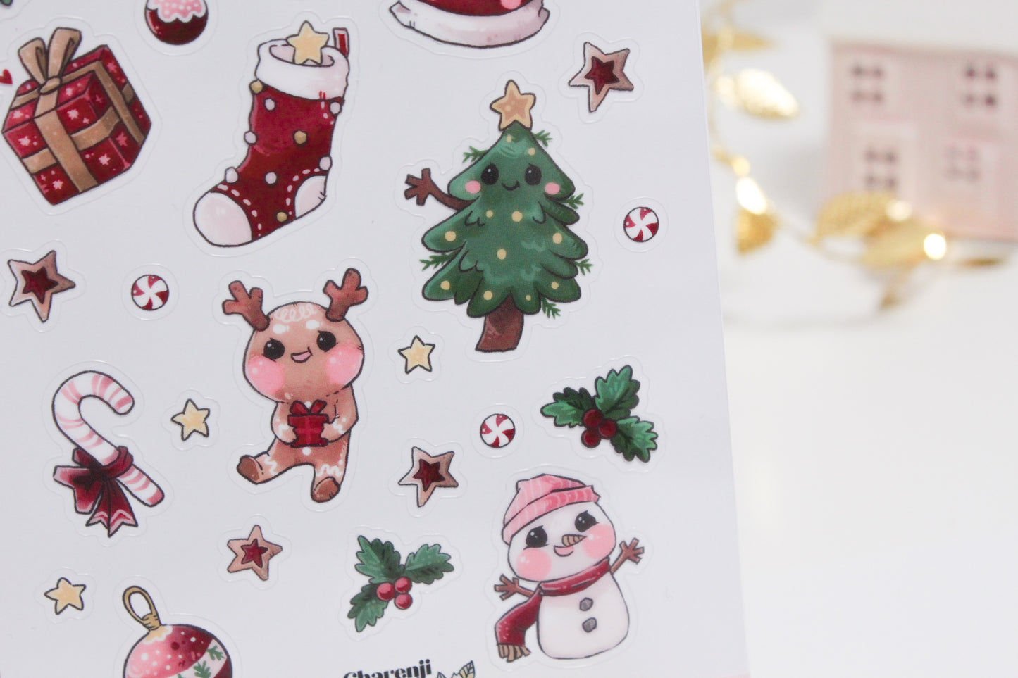 Festive Christmas Sticker Sheets – Cute & Colorful Holiday Designs - transparent stickers