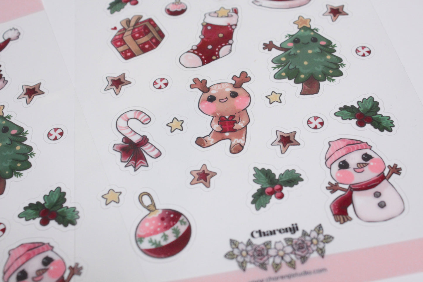 Festive Christmas Sticker Sheets – Cute & Colorful Holiday Designs - transparent stickers