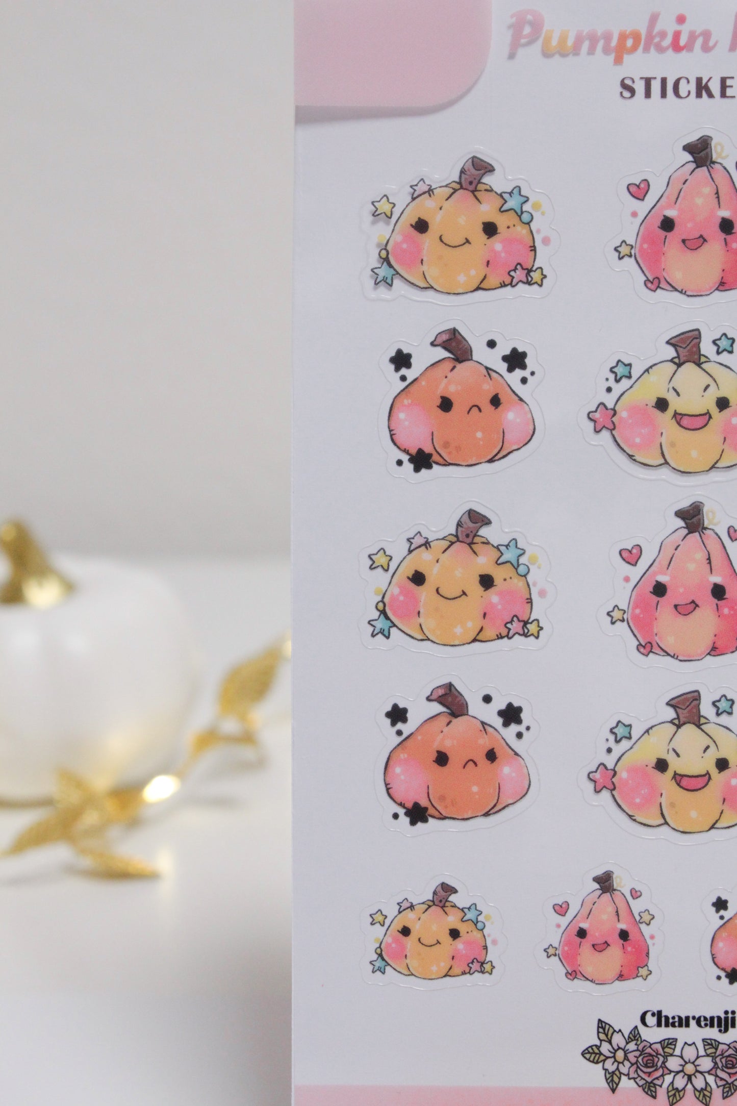 Autumn Pumpkin Stickers – Cozy & Cute Fall Vibes - transparent stickers