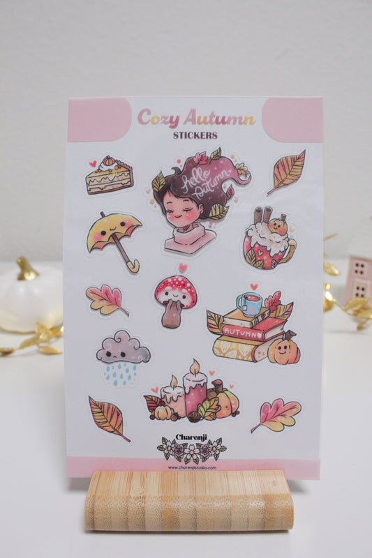 Cozy Autumn Sticker Sheets – Cute Fall-Inspired Designs for Journals & Crafts! Transparent stickers