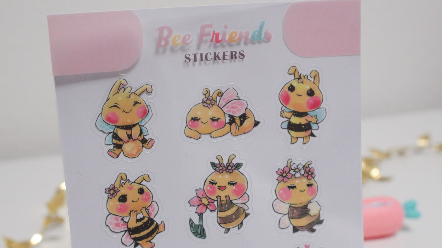 Cute Bee Sticker Sheets – Adorable Bumblebee Designs - Transparent stickers