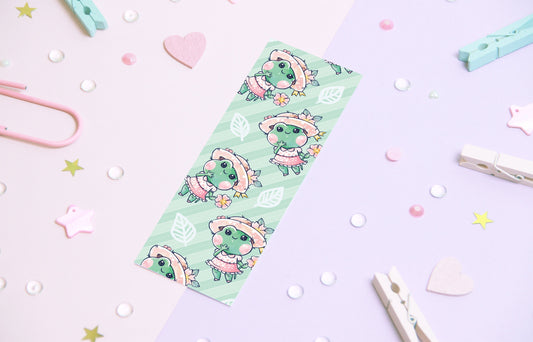 Paper Bookmark cute frog "Quakie loves Spring"