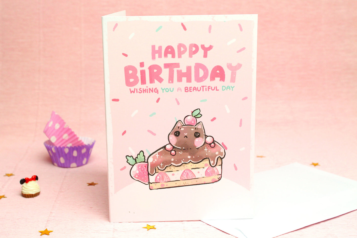 Happy Birthday Card - Chocolate Birthday Cake