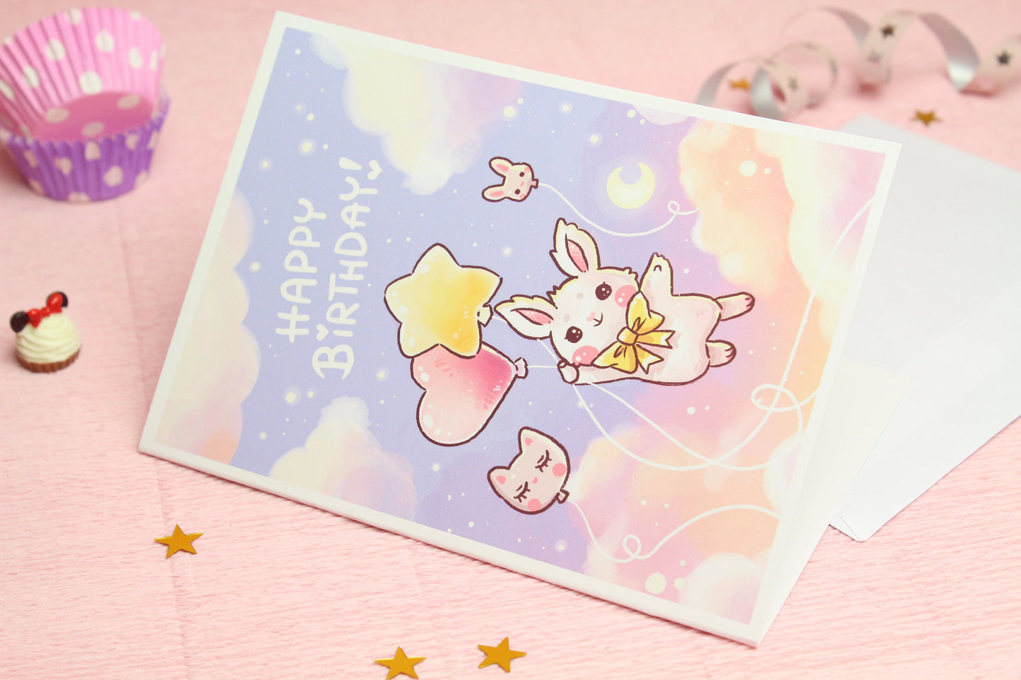 Happy Birthday Card - Berrie the bunny - Never stop dreaming