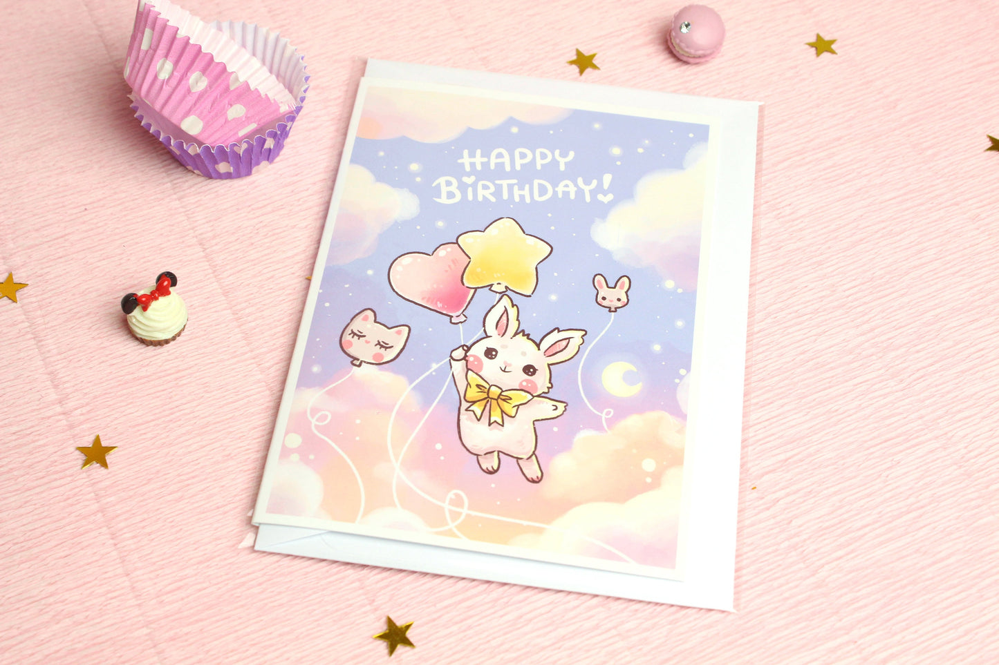 Happy Birthday Card - Berrie the bunny - Never stop dreaming