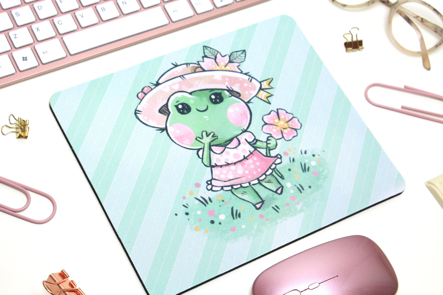 Adorable frog Quakie MOUSEPAD - for a cute work space