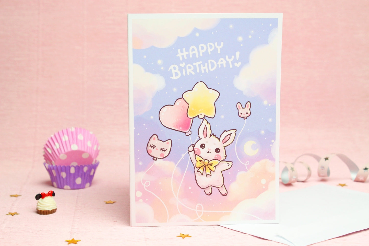 Happy Birthday Card - Berrie the bunny - Never stop dreaming