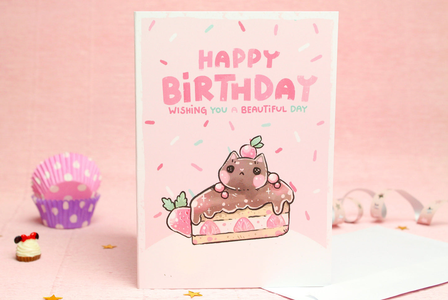 Happy Birthday Card - Chocolate Birthday Cake