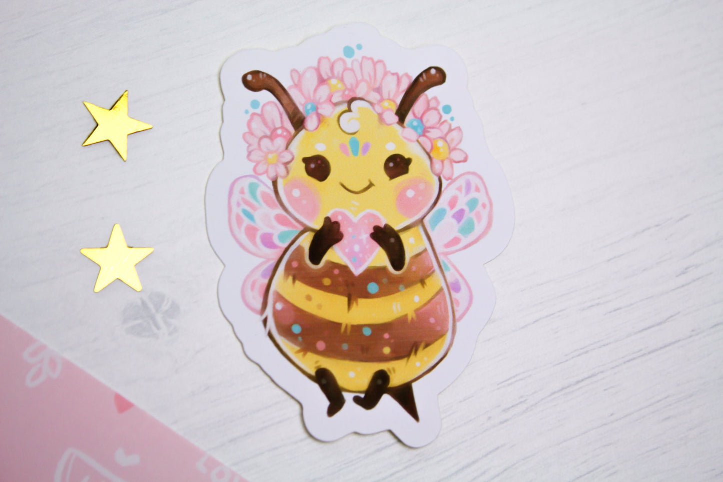 Bumblebee queen "BeeLinda" - PAPER or VINYL Sticker