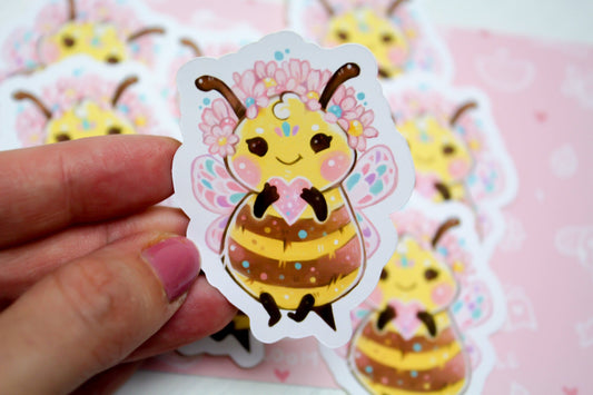 Bumblebee queen "BeeLinda" - PAPER or VINYL Sticker