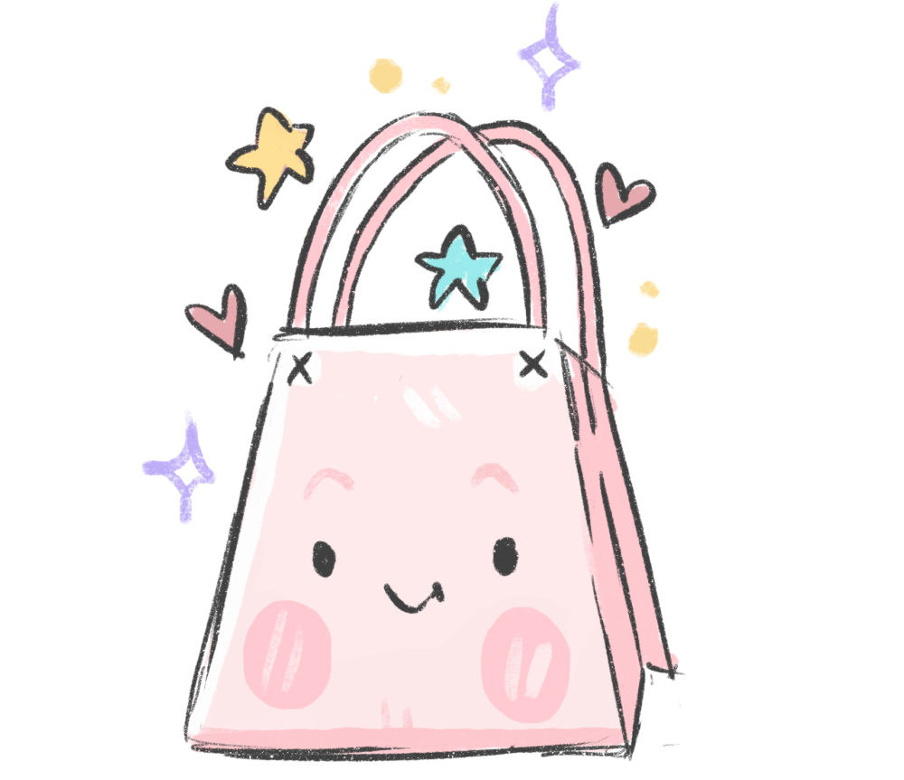 Shop here - cute shopping bag